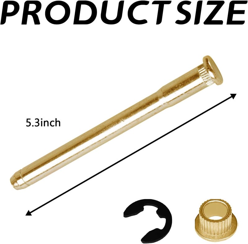 SamWinGear 4PCS Door Hinge Pins and Bushings Kit for Ford F150 F250 F350, Galvanized Steel, Gold, Surface Mount, 4 Count - Image 2